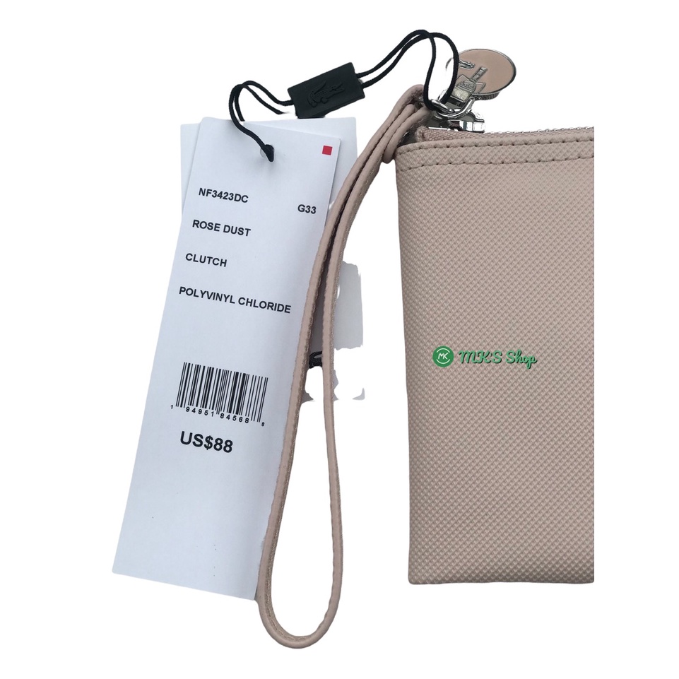 VÍ CẦM TAY LACOSTE MÀU HỒNG