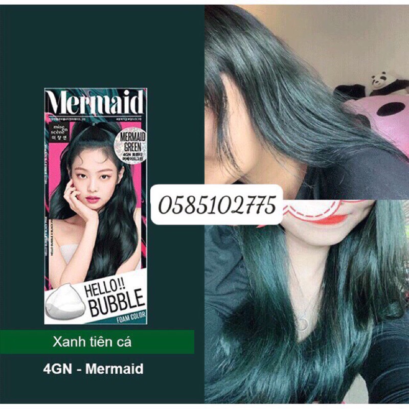 [SẴN_MÀU XANH RÊU KHÓI TIÊN CÁ 4GN] Thuốc Nhuộm Tóc Blackpink Hello Bubble màu Mermaid 4GN Hàn Quốc Chính Hãng