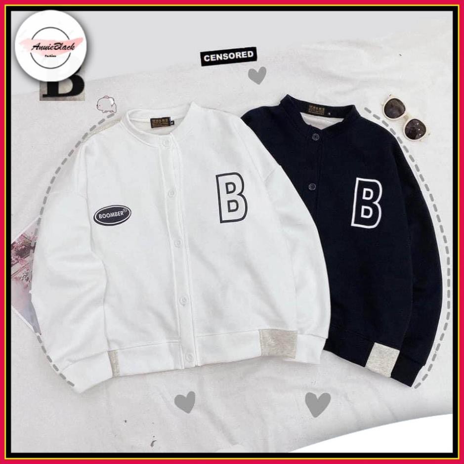 [Mã  ANUI20 hoàn 20k xu đơn 0đ] Áo Khoác Bomber Nỉ 🦋 Áo Nỉ In Chữ BomBer B Phản Quang Dáng Unisex 2 Màu 🦋 AB | BigBuy360 - bigbuy360.vn
