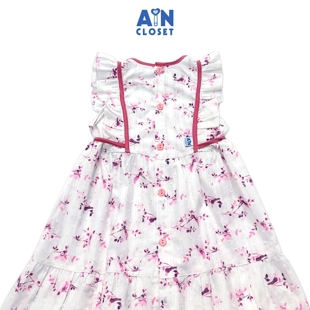 Đầm bé gái họa tiết Én hồng cotton hạt - AICDBGWV5UKF - AIN Closet