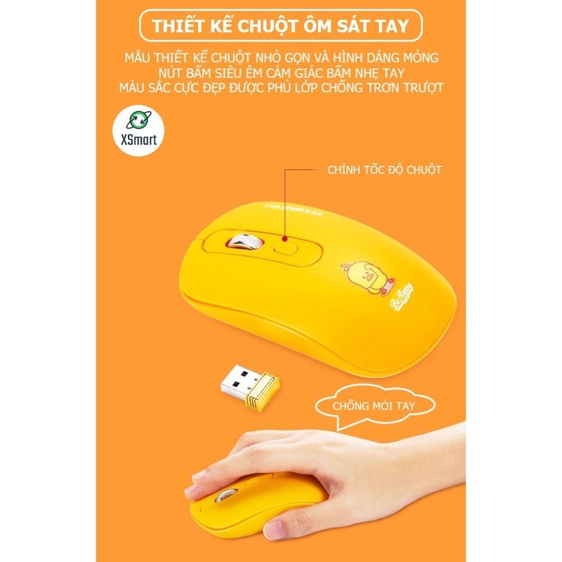 Bộ bàn phím và chuột không dây Siêu Xinh thời trang K68 màu đen vàng xanh sặc sỡ tương thích máy tính, laptop, pc | BigBuy360 - bigbuy360.vn