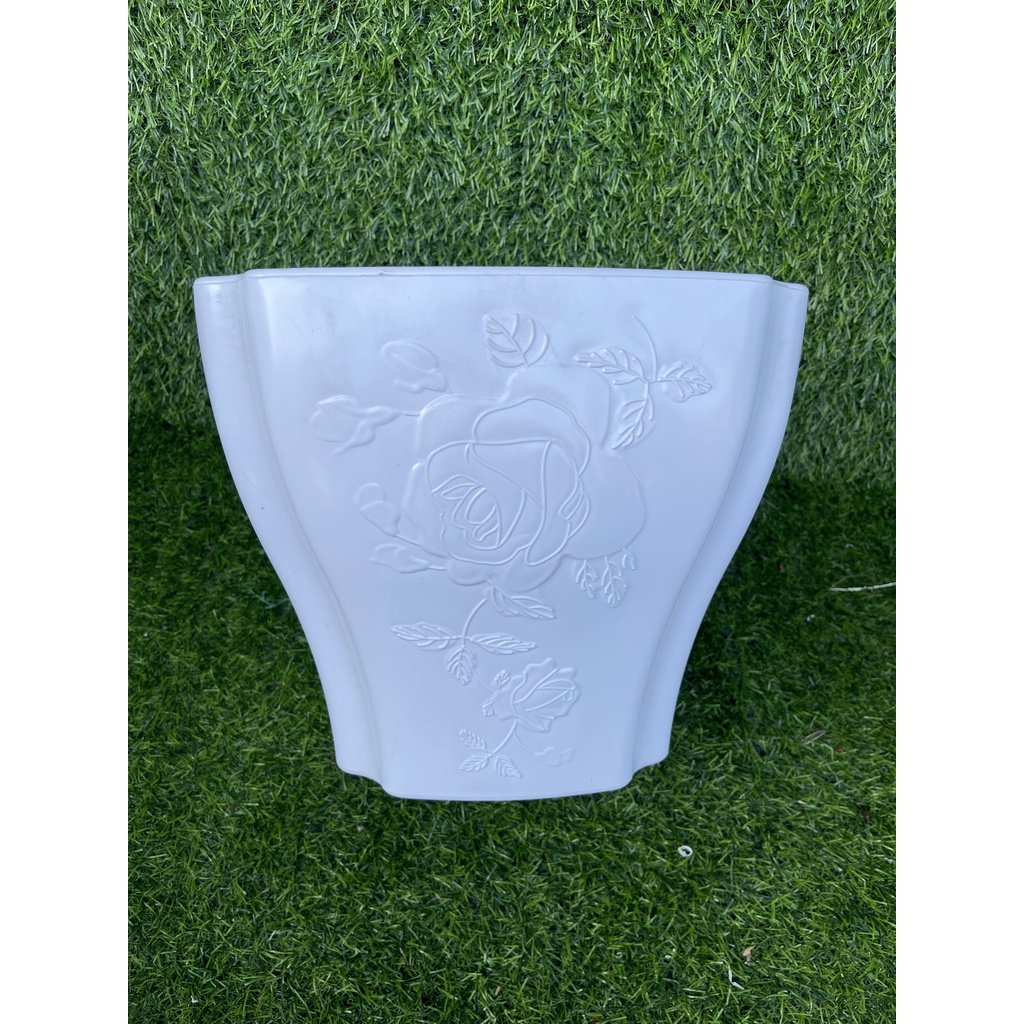 Chậu nhựa vuông bông hồng 10x8cm siêu xinh trồng sen đá, xương rồng, hoa cây tiêu cảnh để bàn