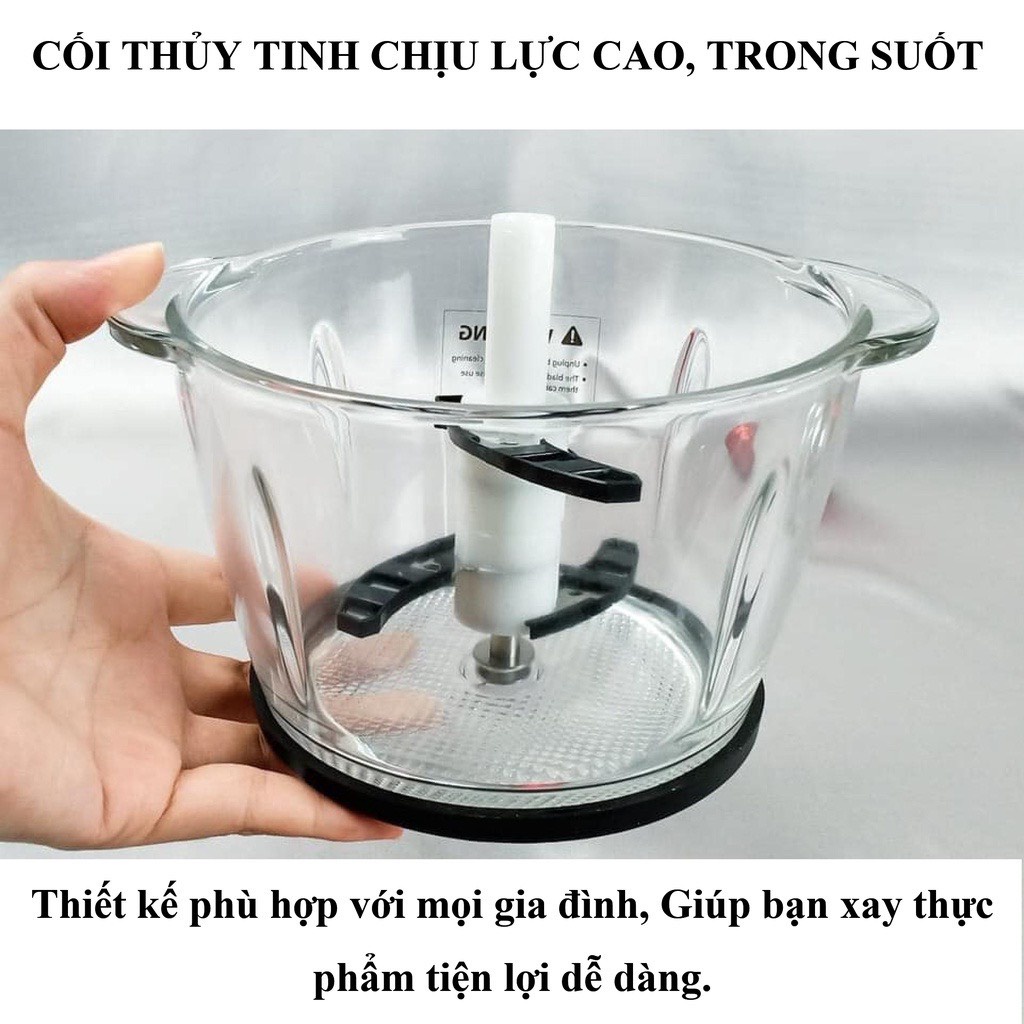 [Mã ELHADEV giảm 4% đơn 300K] Máy xay thịt Lock&amp;Lock cối inox, cối thủy tinh 1L 2L 2,4L chính hãng bảo hành 12 tháng