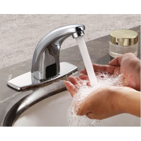 Vòi Lavabo cảm ứng, vòi chậu tự động, tiết kiệm nước, điện - pin