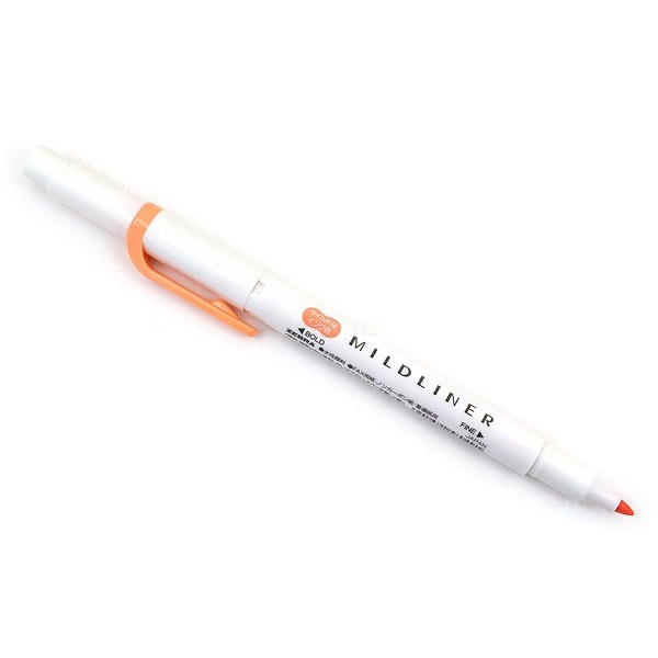 Bút đánh dấu hai đầu Zebra Mildliner Double-Sided Highlighter – Fine/Bold – Màu cam đào (Mild Apricot)