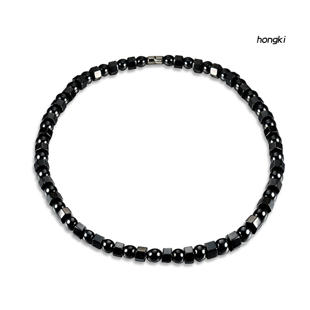 (Hàng Mới Về) Vòng Cổ Hạt Nam Châm Từ Tính Màu Đen Cho Nam Và Nữ
