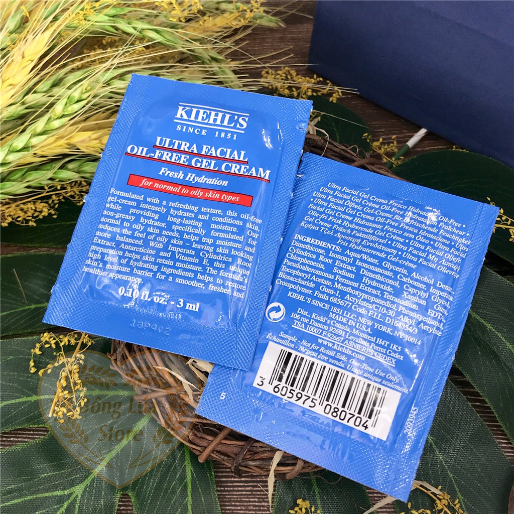 Combo Kem Dưỡng Ẩm Kiềm Dầu Kiehl's / Kiehls Facial Oil Free Gel Cream 60ml (3ml x20)