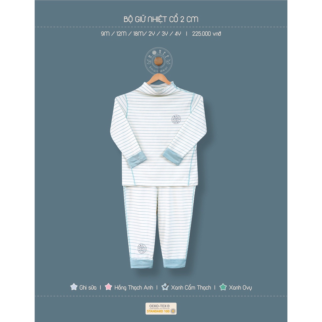 Bộ dài tay HRNEE cổ 2 phân sợi sồi Modal