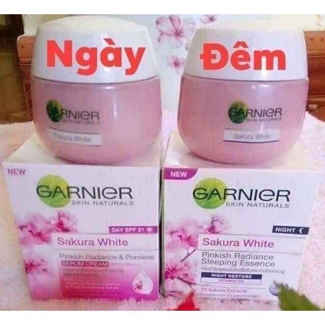 Combo Kem Dưỡng Trắng Da Chống Nắng Garnier Skin Naturals Thái Lan