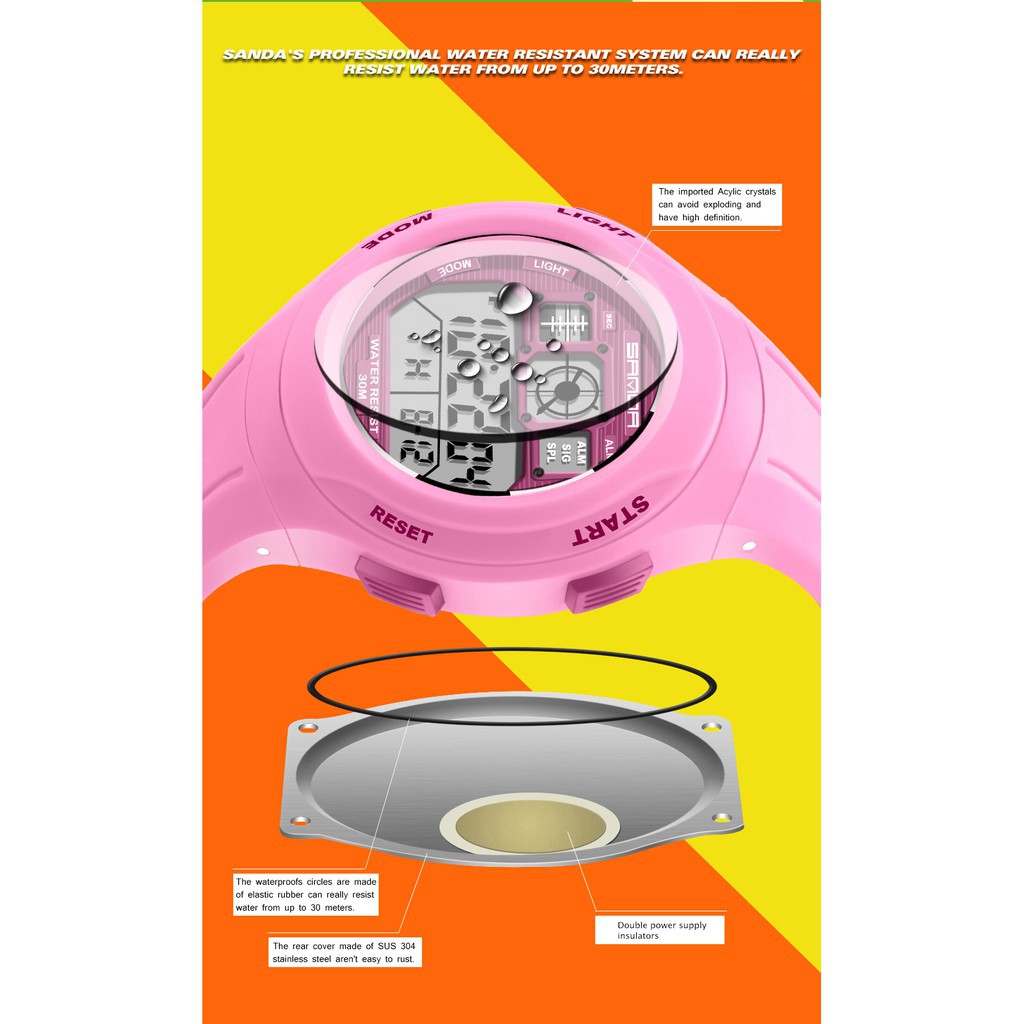 Đồng hồ cho bé gái trẻ em/học sinh SANDA 331 chống nước tốt (Hồng) [HÀNG CAO CẤP] | BigBuy360 - bigbuy360.vn