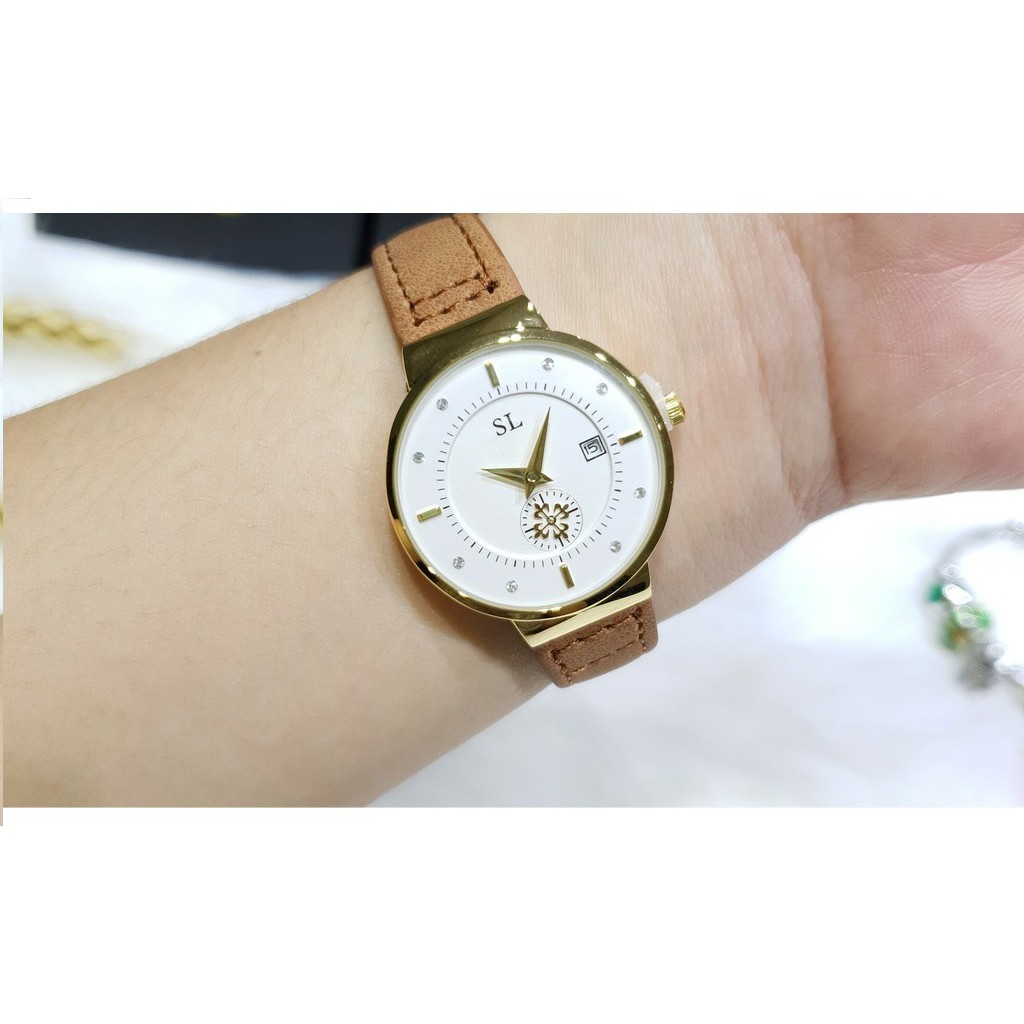 Đồng hồ nam nữ SL dây da đồng hồ siêu mỏng kim rốn độc đáo chống nước chính hãng (Bảo hành 12 tháng + Tặng kèm pin) | BigBuy360 - bigbuy360.vn