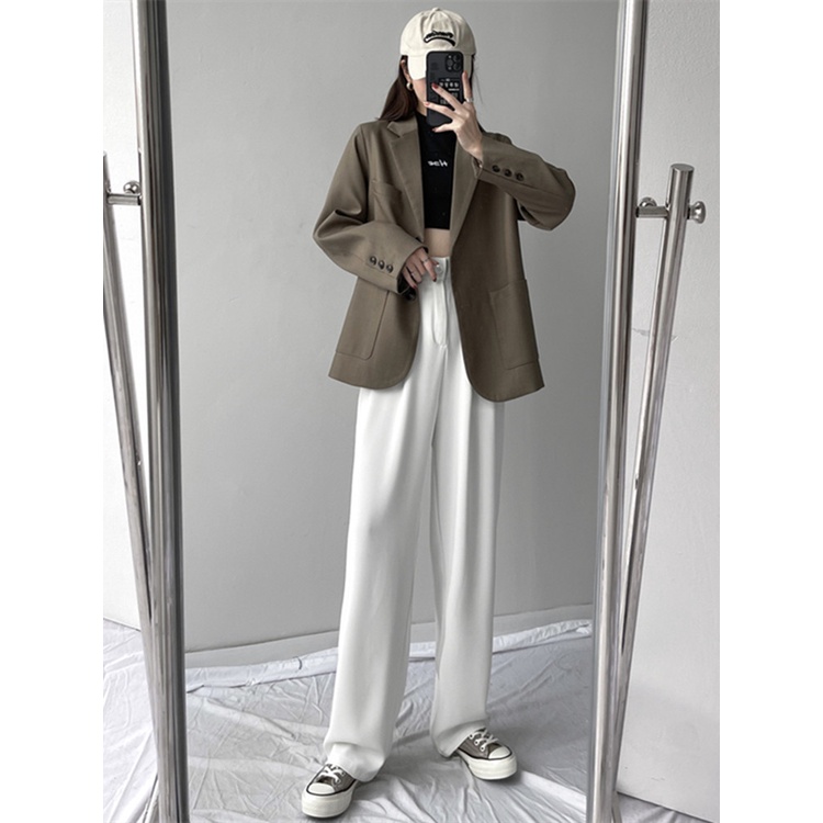 Xiaozhainv Quần Dài Ống Rộng Lưng Cao Thời Trang Mùa Hè Độc Đáo Cho Nữ