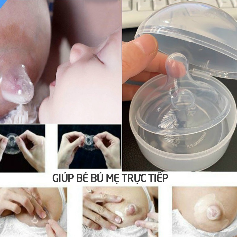 Bộ 2 núm trợ ti Babuu silicone siêu mềm hàng nhập khẩu Nhật Bản