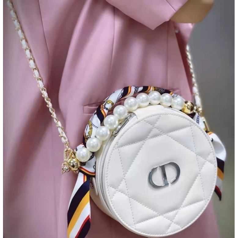 Túi tròn Gift Dio pouch  -Hàng VIP săn sale từ singapore CÓ GƯƠNG Ở TRONG TÚI