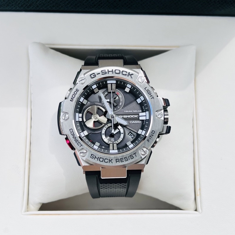 Đồng hồ G-steel nam GST-B100-1A kết nối bluetooth x pin năng lượng ánh sáng chính hãng new fullbox bảo hành 5 năm