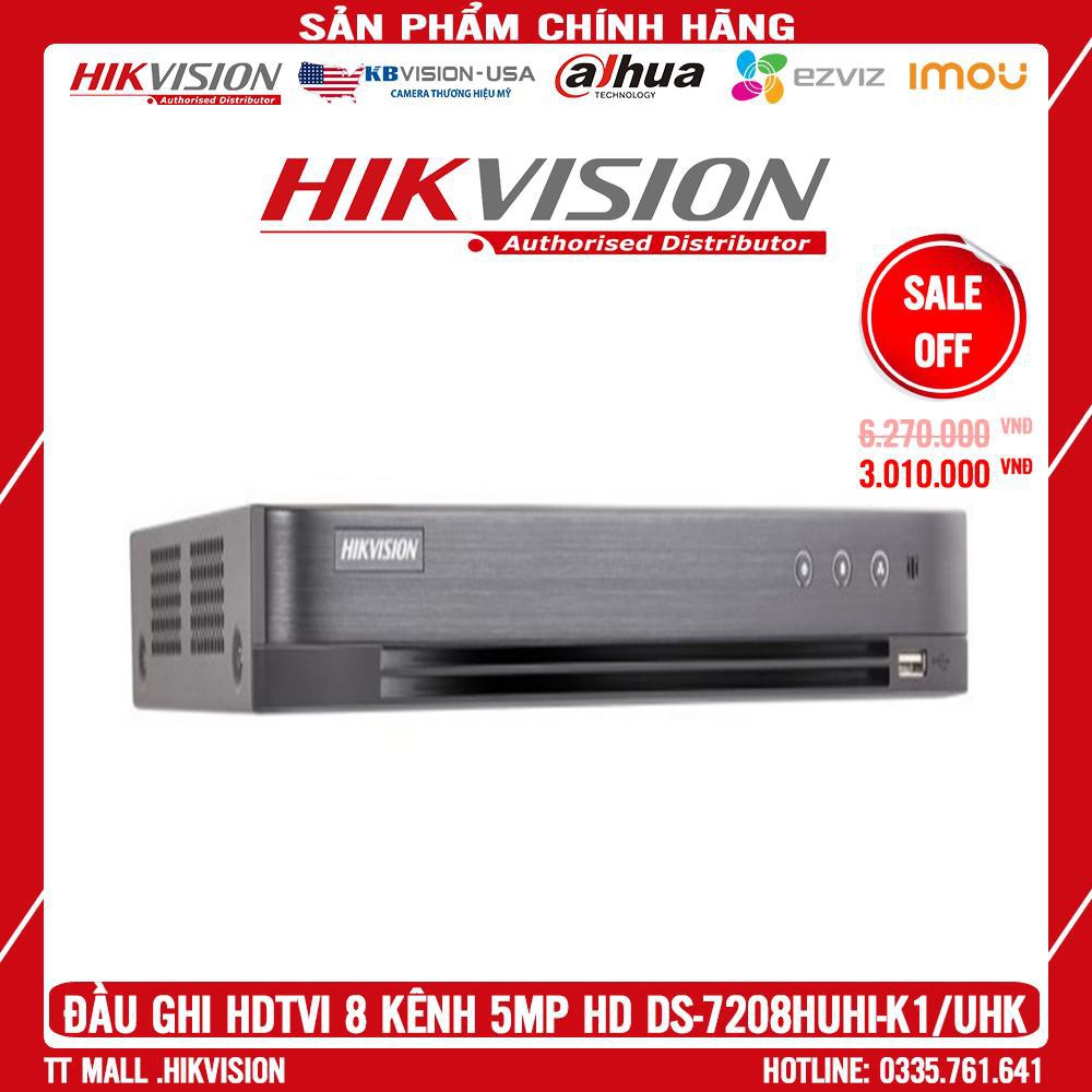 Đầu ghi hình  TVI-IP 8 kênh TURBO HIKVISION DS-7208HUHI-K1/E BẢO HÀNH 2 NĂM HÀNG CHÍNH HÃNG