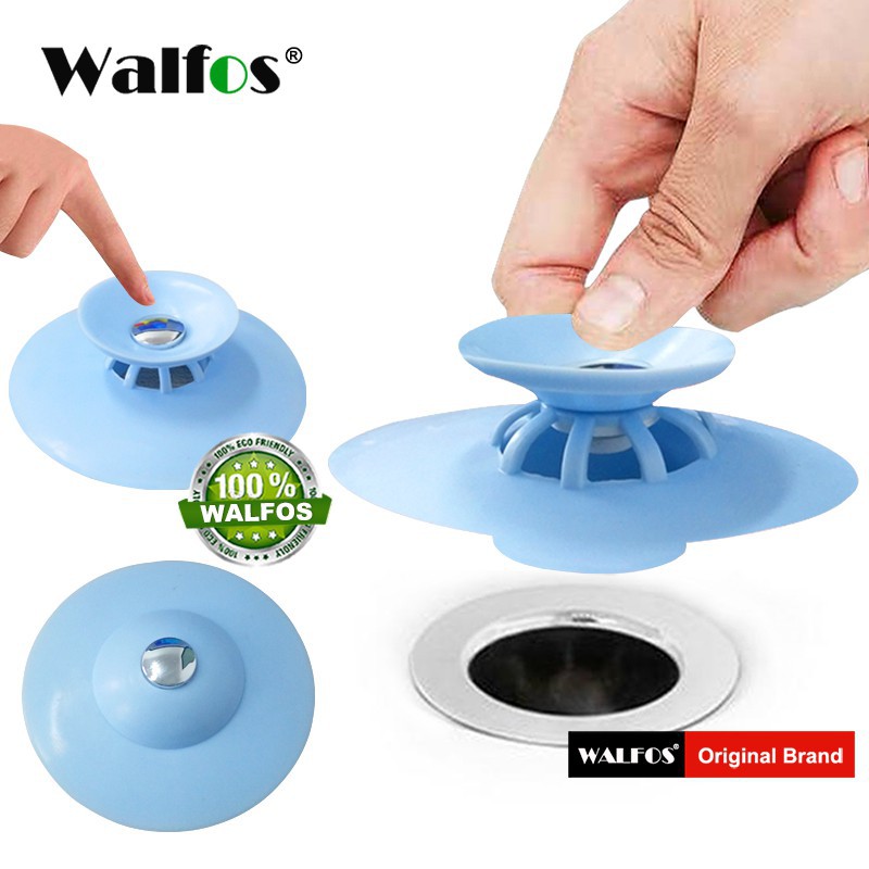 Miếng Chặn Cống WALFOS Dạng Nút Bấm Lọc Rác Tiện Dụng