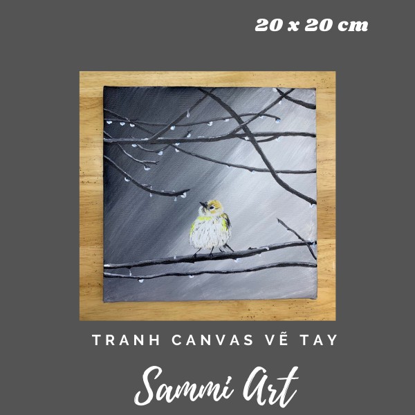 Tranh canvas các loại động vật - cỡ 20x20cm