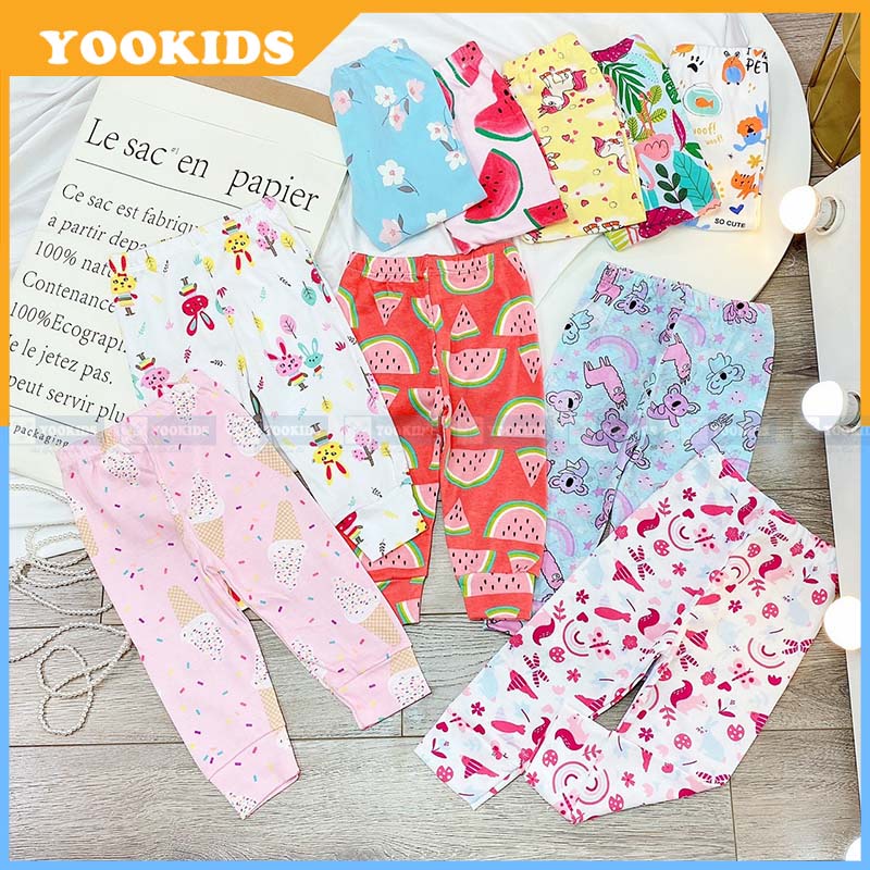 Quần dài cho bé YOOKIDS đa họa tiết chất bozip co giãn 4 chiều, Quần dài bé trai bé gái 1 2 3 4 tuổi