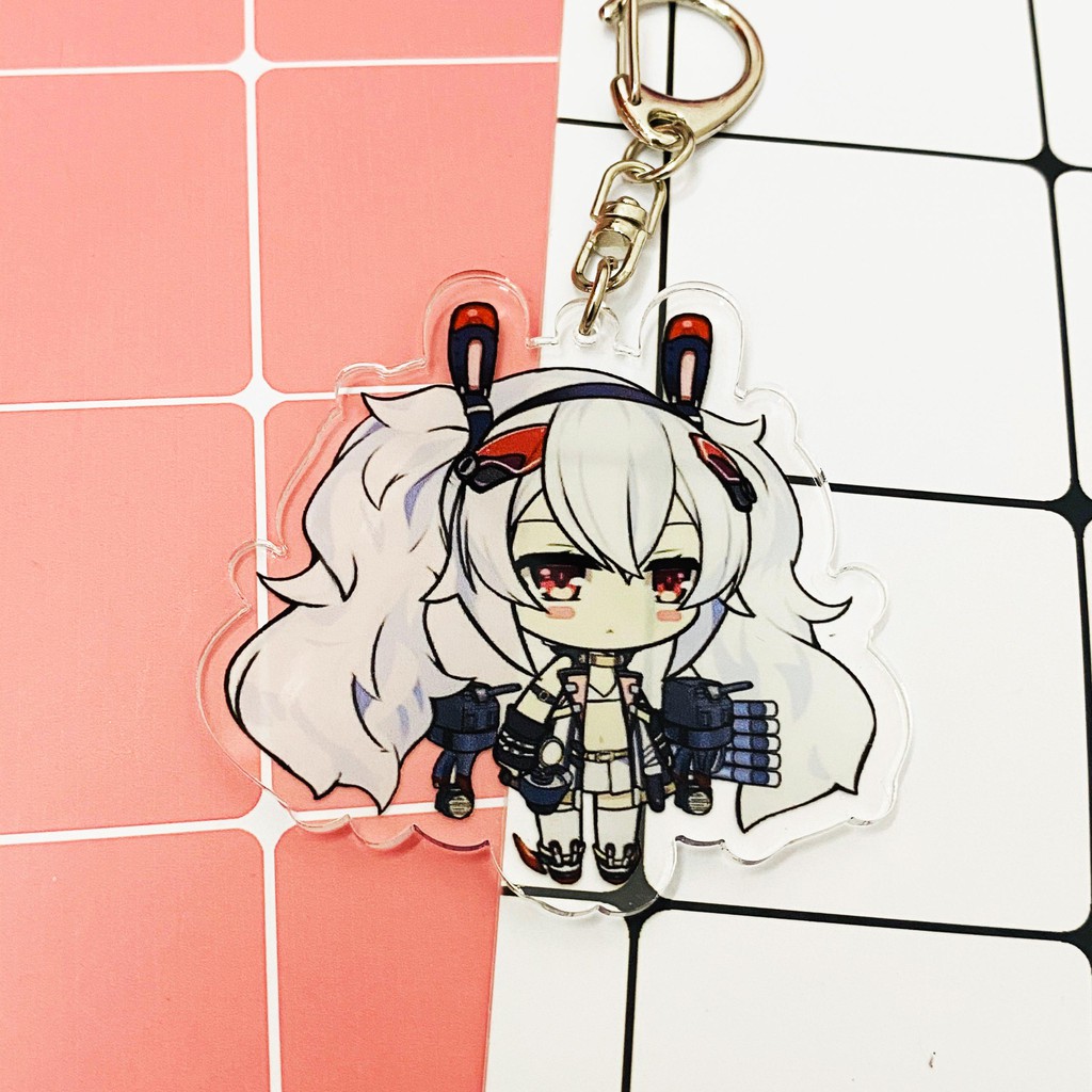 ( Mica trong acrylic ) Móc khóa Azur Lane quà tặng xinh xắn dễ thương in hình anime chibi