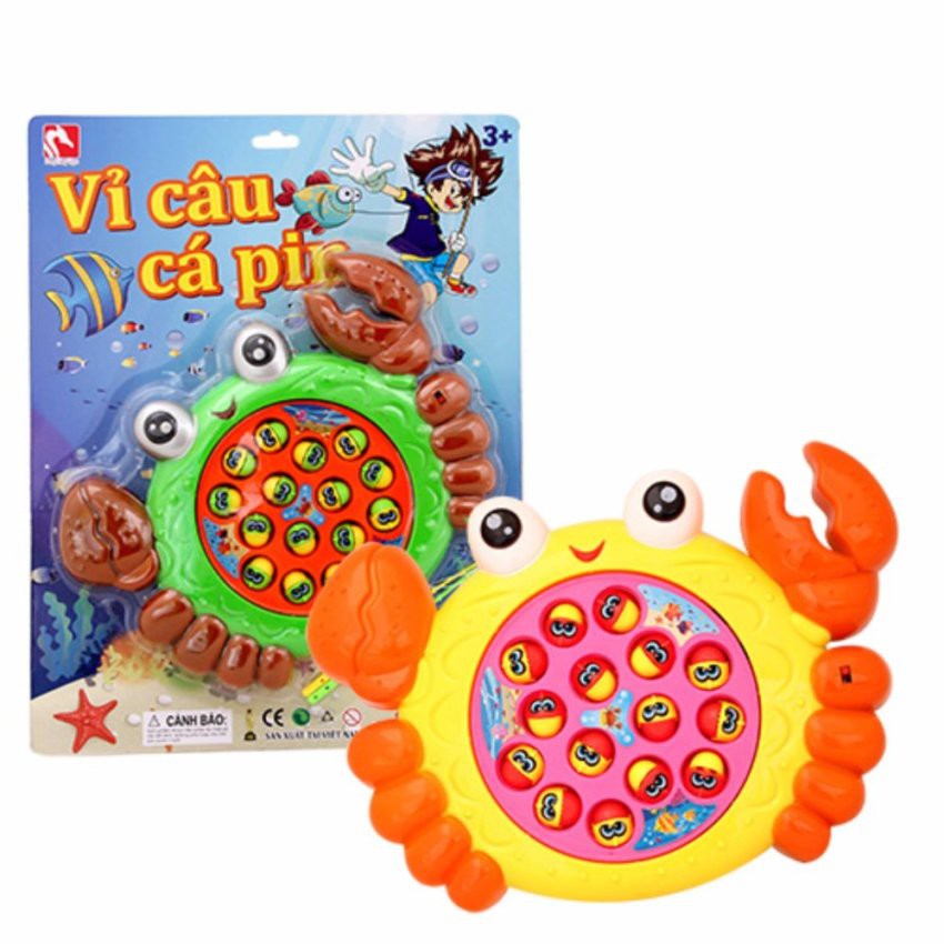 Vỉ đồ chơi câu cá 15 cá hình cá tặng kèm pin cho bé