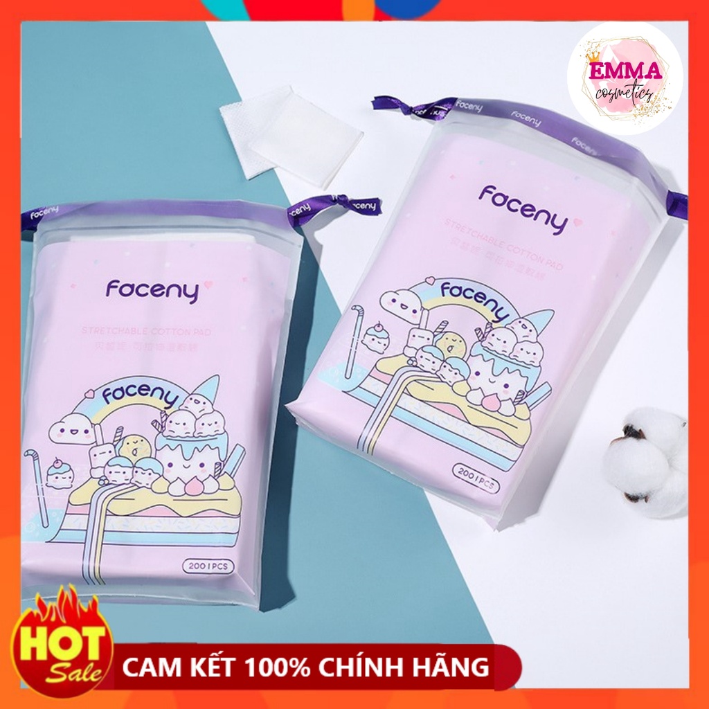 Bông đắp toner, bông đắp mặt nạ FACENY Stretchable Cotton Pad 200 miếng (FY20)