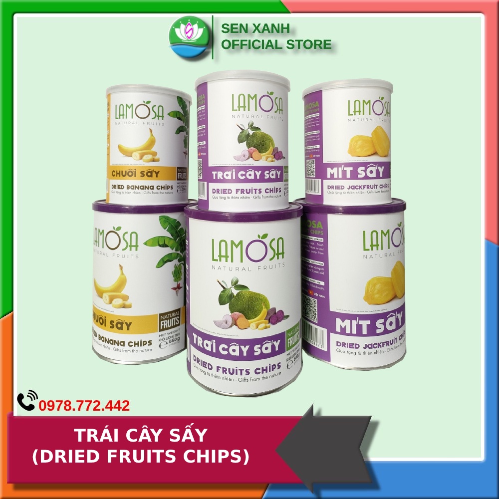 [SenXanh Foods] Trái cây sấy xuất khẩu - LAMOSA Dried fruit chips