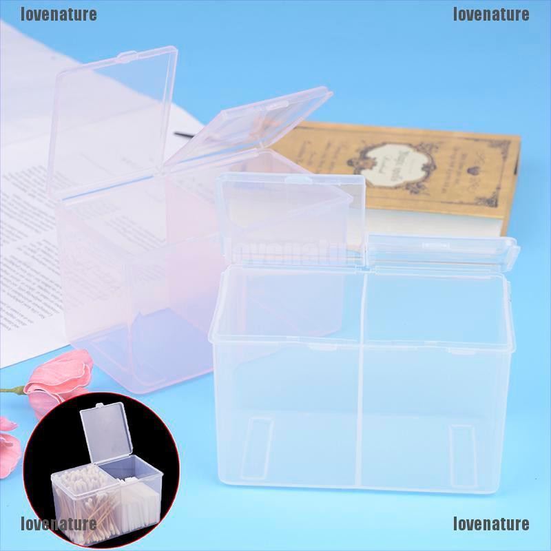 [LOVE] Clear Cleaning Remover Cotton Pad Compartments Storage Box Cotton Pad Container [Nature]