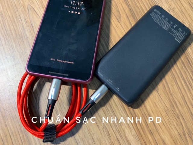 Pin dự phòng Baseus siêu mỏng chuẩn sạc nhanh PD dung lượng 10000 mAh tích hợp sạc không dây