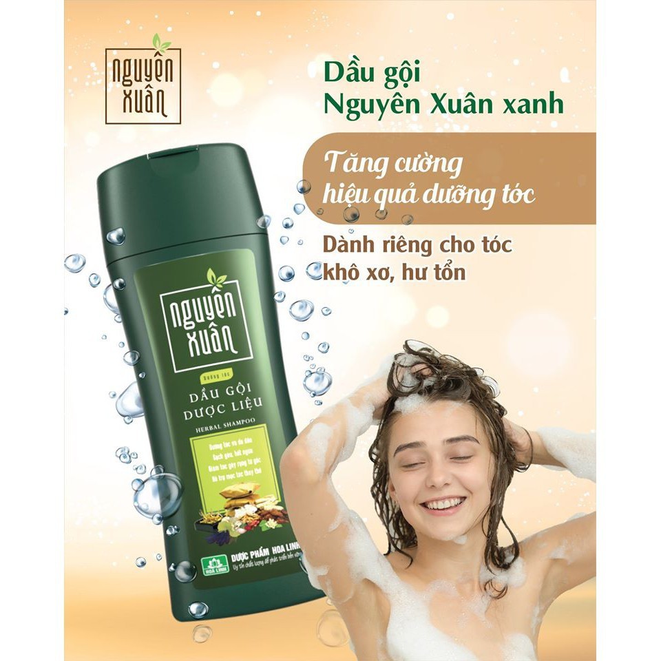 Dầu gội dược liệu Nguyên Xuân chai Xanh 200ml - dưỡng da đầu, giúp tóc khỏe, mềm mại, giảm tóc gãy rụng - cvspharmacy
