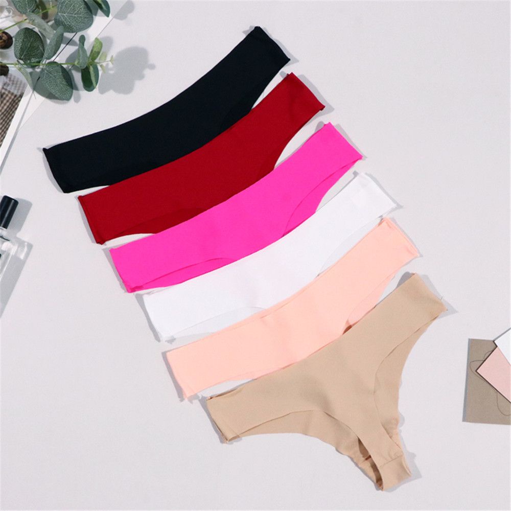 Quần Lót Chữ T Lưng Thấp Không Đường May Bằng Cotton Lụa Băng Nhiều Màu Sắc Thời Trang Gợi Cảm Dành Cho Nữ