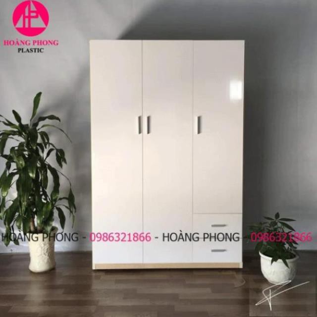 ( HÀNG CHUẨN ) Tủ quần áo chuẩn nhựa đài loan 3 cánh vân gỗ ngang 1m22 cao 1m85 miễn phí giao hàng | BigBuy360 - bigbuy360.vn