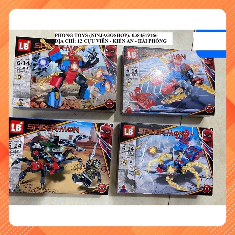 [Giá hủy diệt] Lắp ráp xếp hình siêu anh hùng 64049 : Robot người máy của người nhện spider man (2in1) 322 mảnh