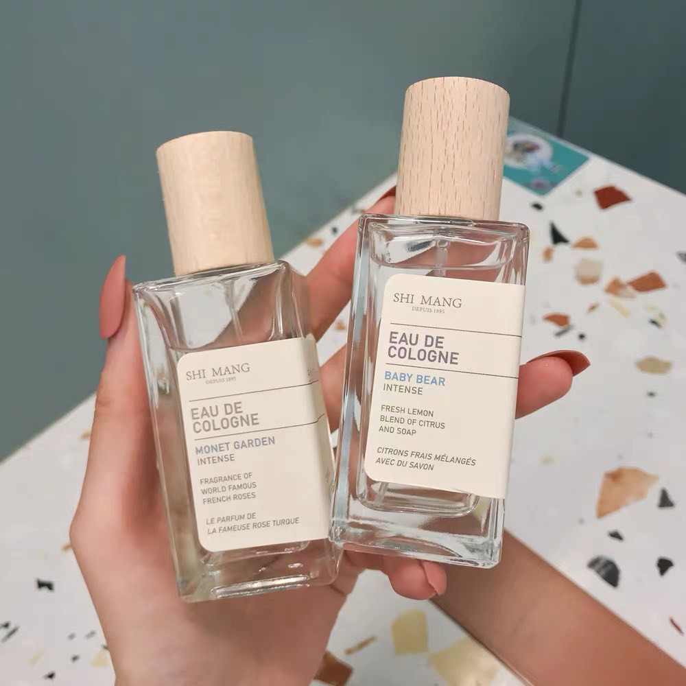 Nước hoa Shi Mang vuông nắp gỗ hương tự nhiên, quyến rũ Eau De Cologne 50ml g20shop | Thế Giới Skin Care