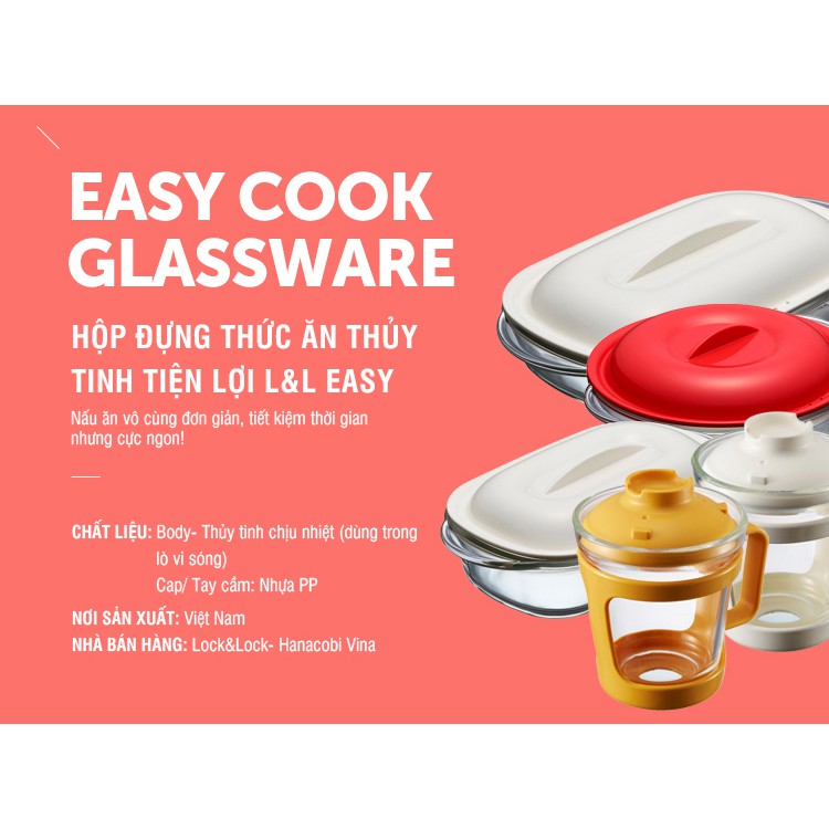 Ly Úp Mỳ Nấu Mỳ Thủy Tinh Chịu Nhiệt Lock&Lock Easy Cook Ramen Cup LLG480 [550ML]