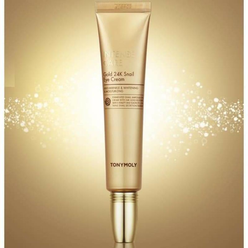 Kem Mắt Tonymoly Intense Care Gold 24k Snail Eye Cream cấp ẩm, giảm nhăn, mờ thâm sạm mắt