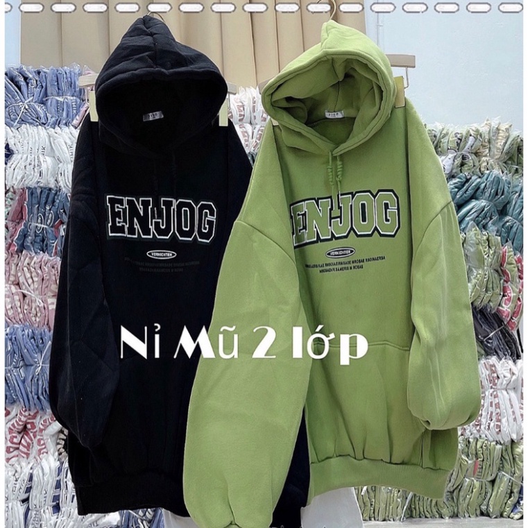 ÁO ENJOG.Áo Khoác nỉ HOODIE  UNISEX Nam Nữ Chất Vải Dày Dặn Ấm Áp .