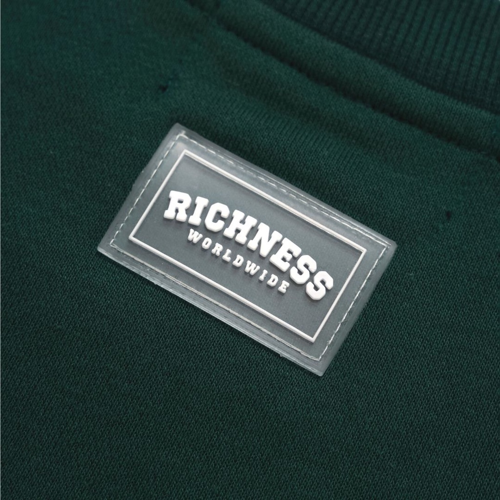 Áo Sweater Nỉ Bông Tay Dài Unisex RICHNESS UNIVERSITY Màu Xanh Lá - Local Brand Chính Hãng