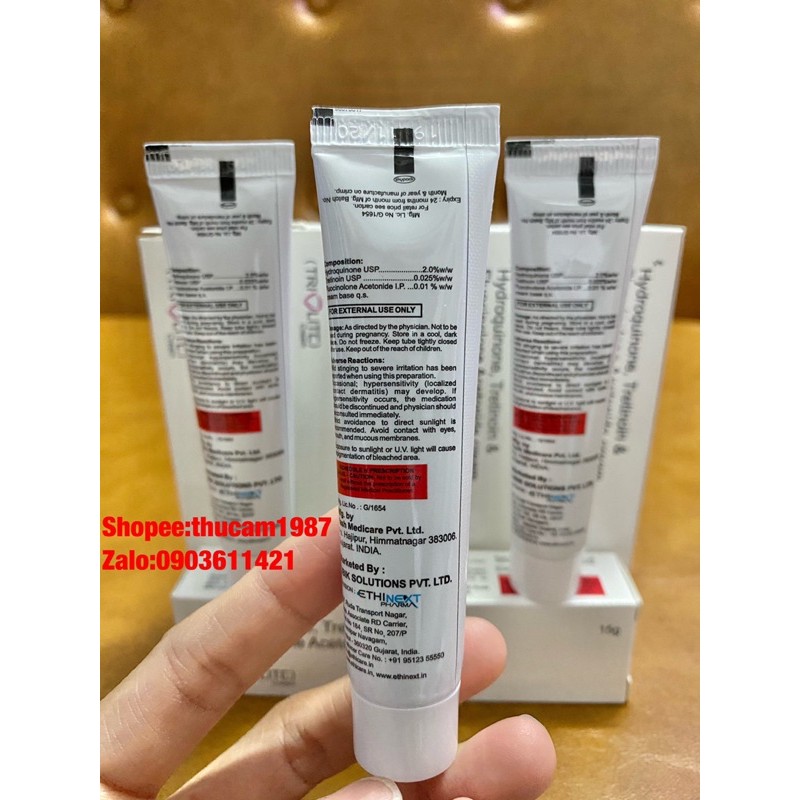 kem Triolite Hydroquinone 2%Tretinoin 0.025% loại bỏ mụn , nám, tàn nhang, chống lão hoá , trắng da 15g.