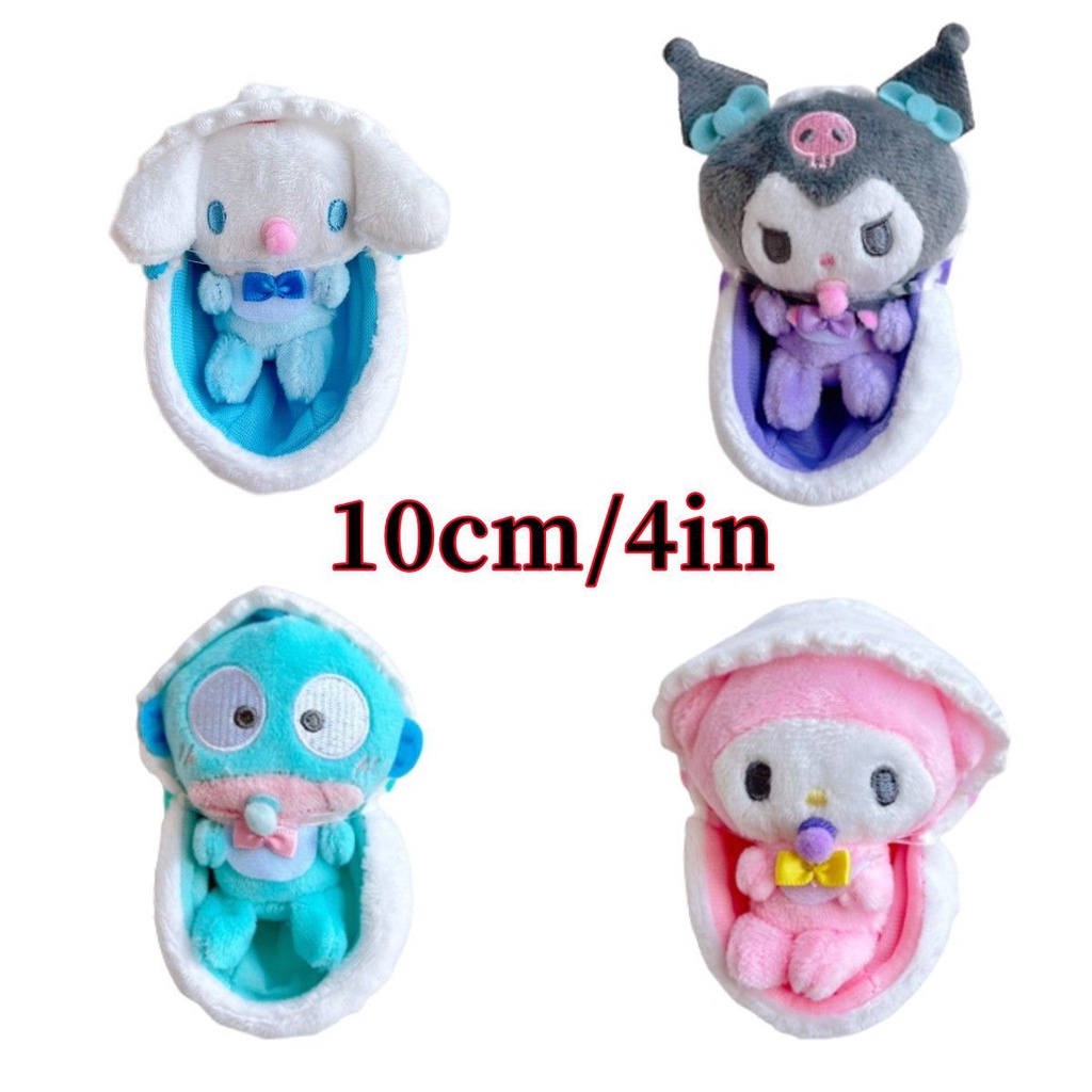 10cm Sanrio carton Kuromi Melody Cinnamoroll Nipple Baby Cradle Cute Plush Pendant girl gift
