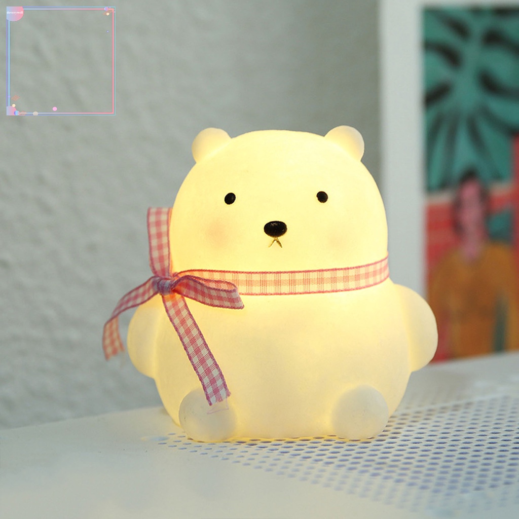 Đèn Ngủ Led Hình Gấu Hoạt Hình Đáng Yêu Trang Trí Phòng Ngủ Cho Bé Gái