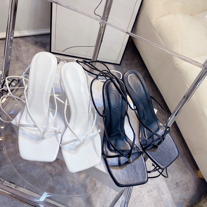 GIÀY SANDAL GÓT NHỌN QUAI XỎ NGÓN QUẤN CỔ CHÂN SANG CHẢNH MỚI