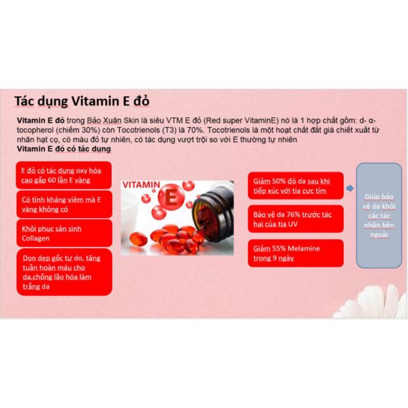 BẢO XUÂN SKIN VIÊN UỐNG ĐẸP DA hỗ trợ làm đẹp da, ngăn ngừa lão hóa