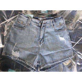 Quần short jean nữ ống rộng, lưng cao
