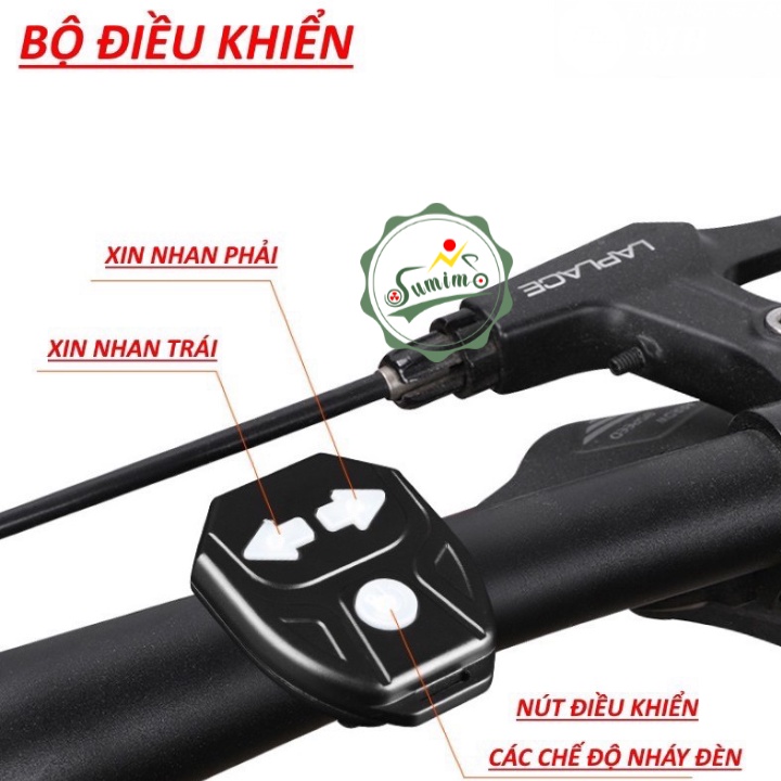 Đèn xe đạp - Đèn hậu xi nhan WEST BIKING FY-1820 điều khiển remote wireless