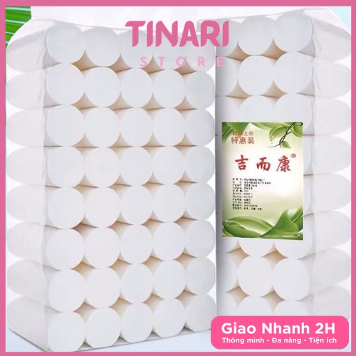Giấy Vệ Sinh Cuộn Trắng Lốc 50 Cuộn, Giấy Vệ Sinh Không Lõi SIÊU MỀM, SIÊU DAI