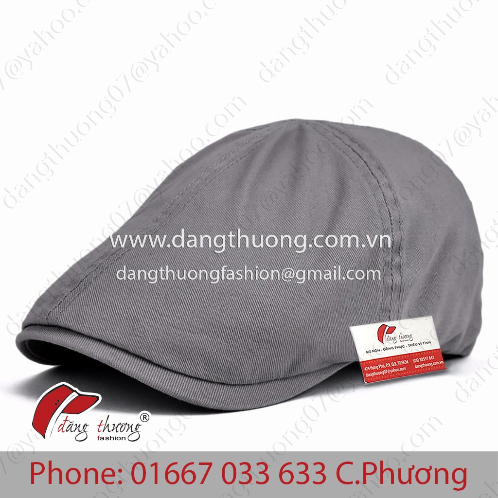 Mũ nón nồi nam kaki bere beret phong cách cổ điển vintage