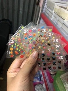 Sticker Dán móng nhỏ mẫu từ 1-90 (ib số)