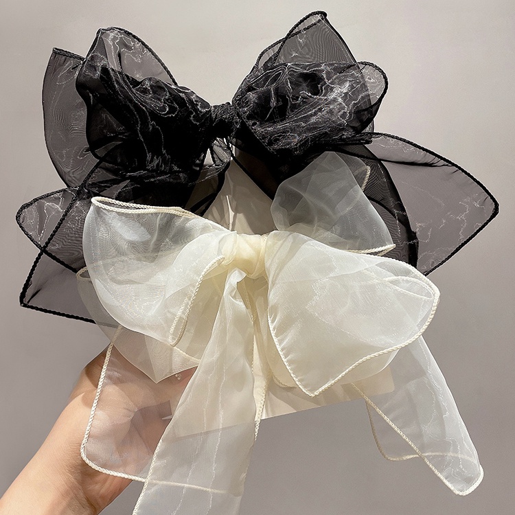 Kẹp Tóc Hình Nơ Cỡ Lớn Màu Đen Thời Trang Xinh Xắn Cho Nữ