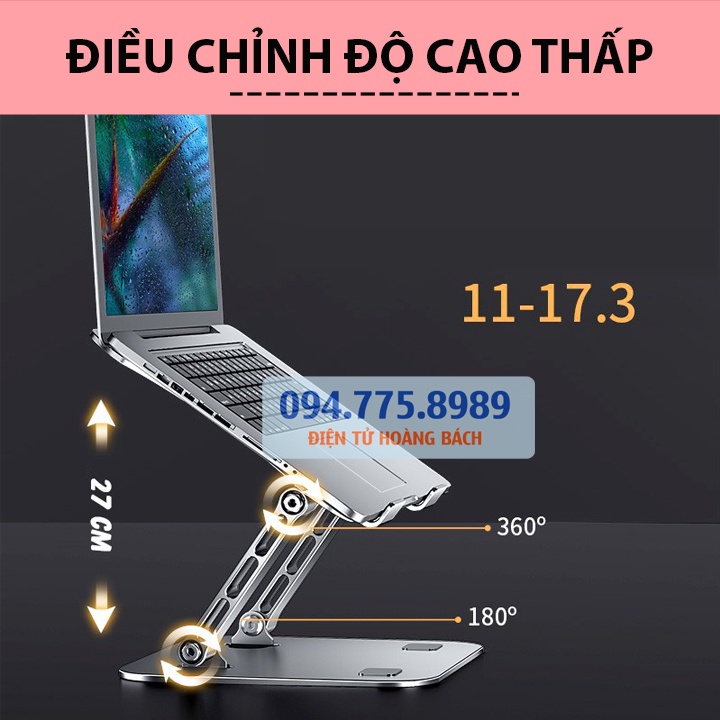 #LS515 - Giá đỡ laptop tablet bằng nhôm ErgoTek E515 - 11 - 17.3 Inch - Đế tản nhiệt nâng Lapop / Máy Tính Bảng